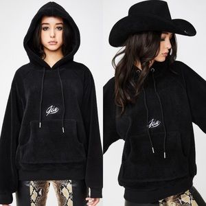 I AM GIA Pixie 2.0 Jumper Sherpa Teddy Hoodie Black